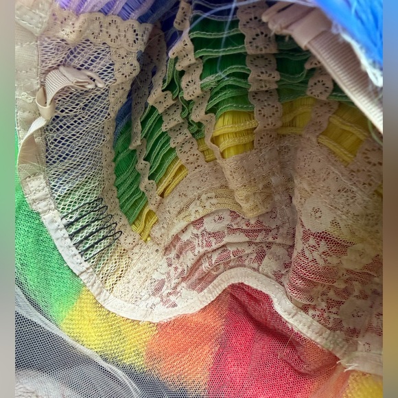 Brand new rainbow synthetic wig. About 13 x 2.5 inch parting space. ~ 24-26 in - Picture 11 of 13